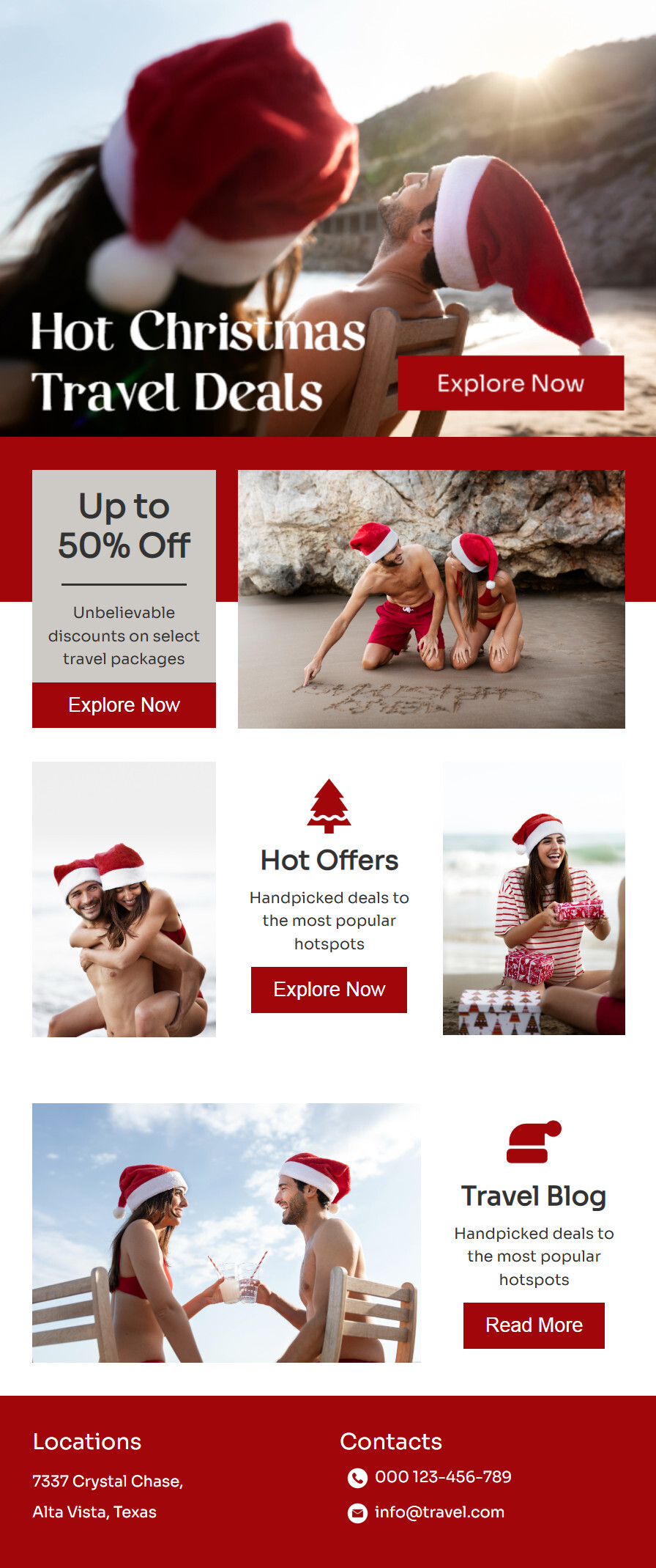 Christmas email template for the travel industry