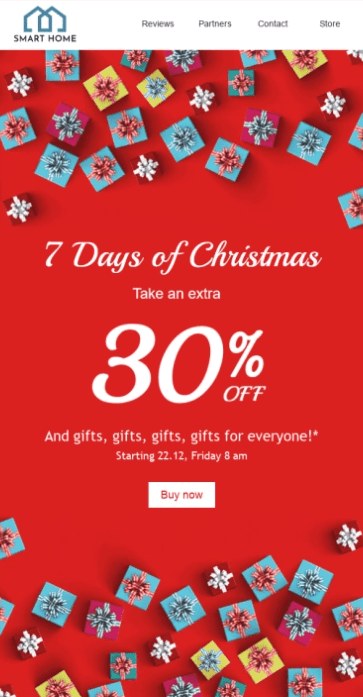 Christmas Email Template with a Noticeable CTA Button