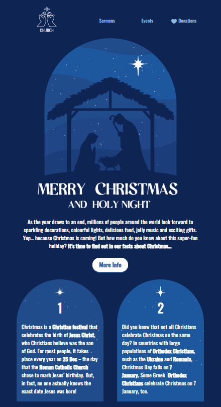 Christmas Email Template with Helpful Information
