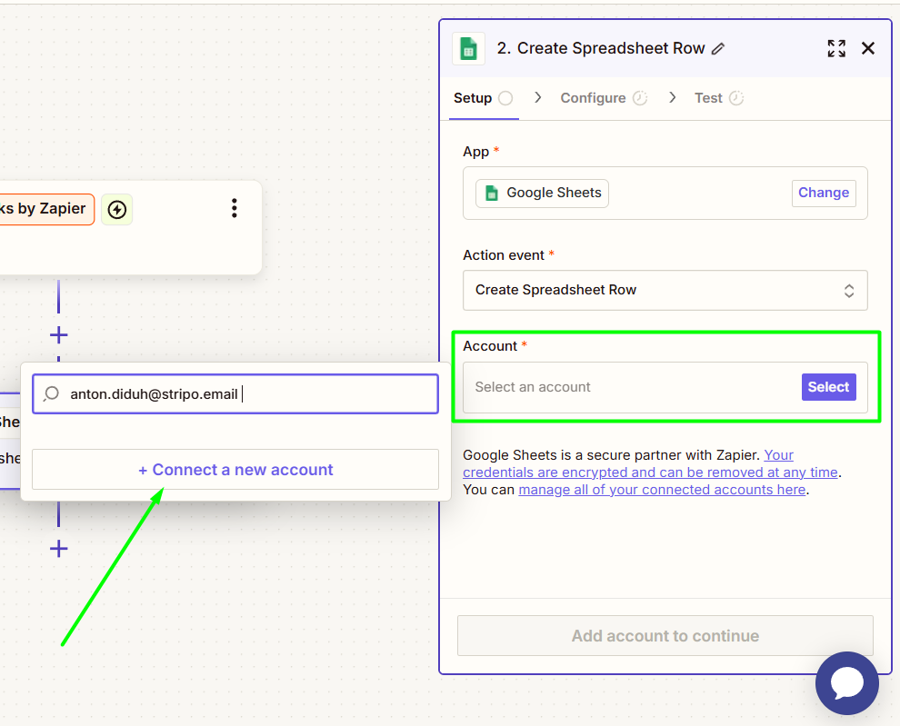 Connecting your Google account