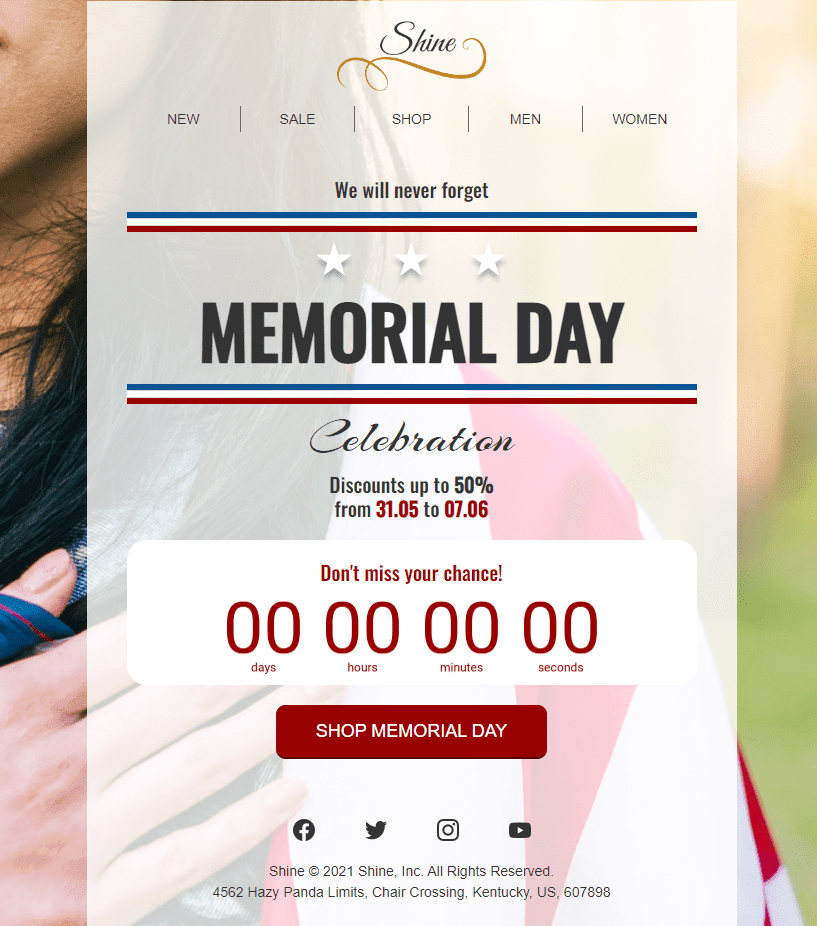 Countdown Timers in Memorial Day Emails