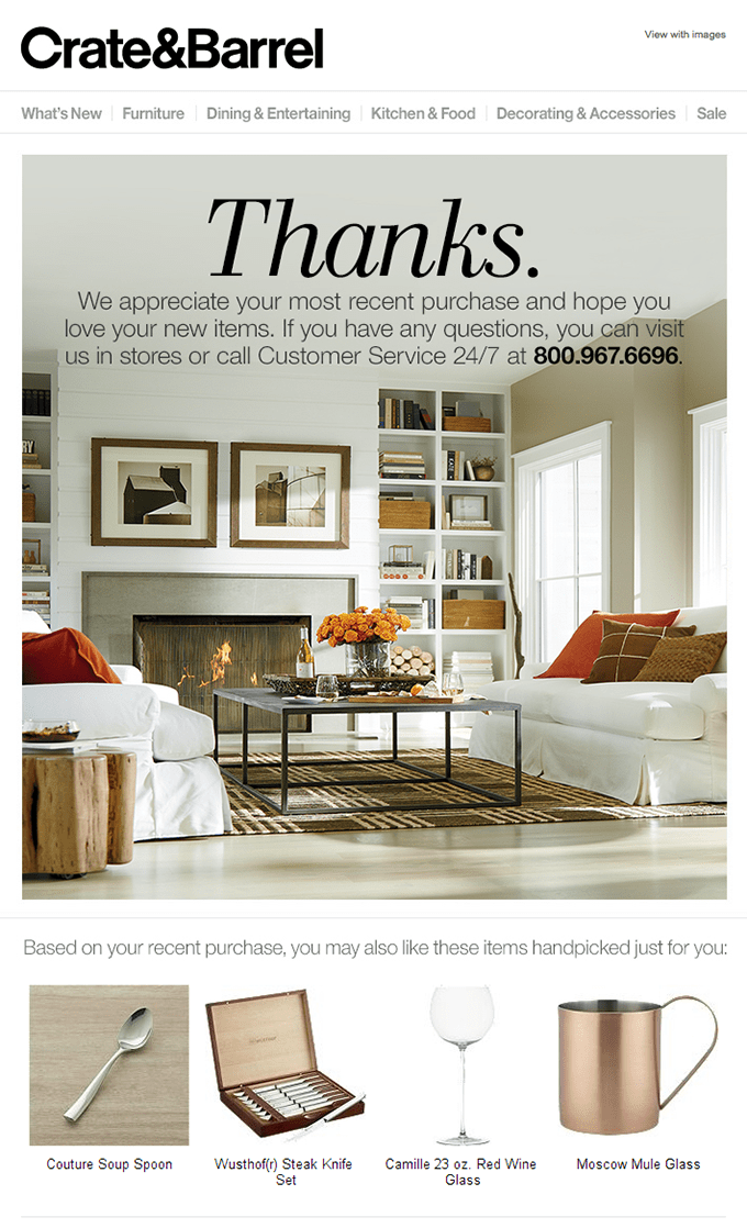 Crate&Barrel Cross-Selling Email