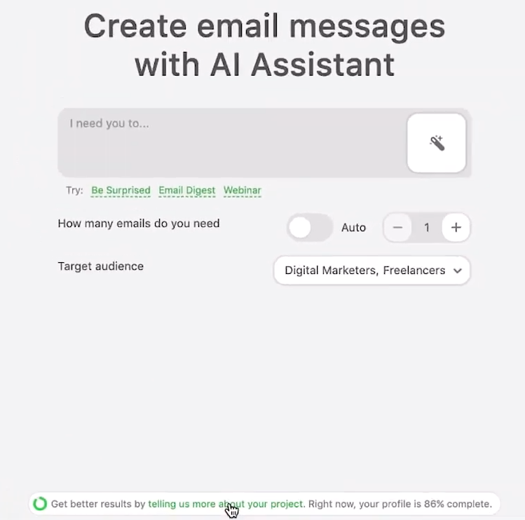 create email messages with AI assistant