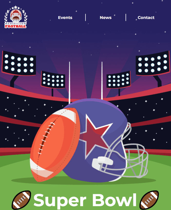 Creative Super Bowl Email Template Design for any Brand