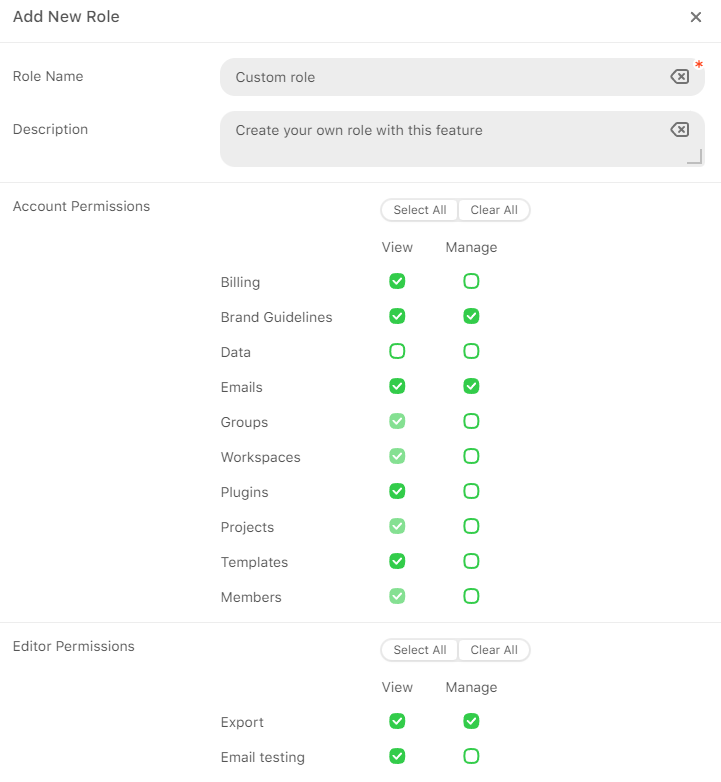 Custom Roles and Permissions Feature