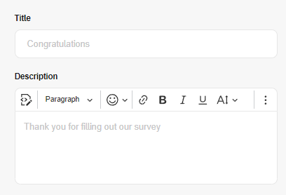 Customize the text of the completion message