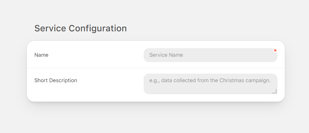 Data Service configuration