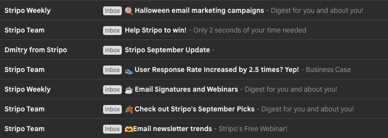 Example of using different email senders