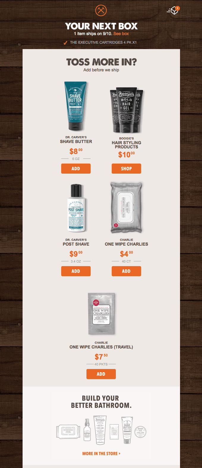 Dollar Shave Club Cross-Selling Email