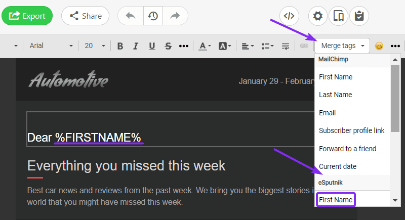 Dynamic Emails _ Adding Merge Tags to Copy