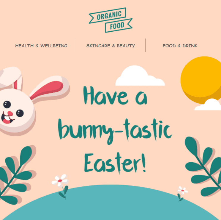 Email-кампанія з великоднім кроликом для святкового сезону