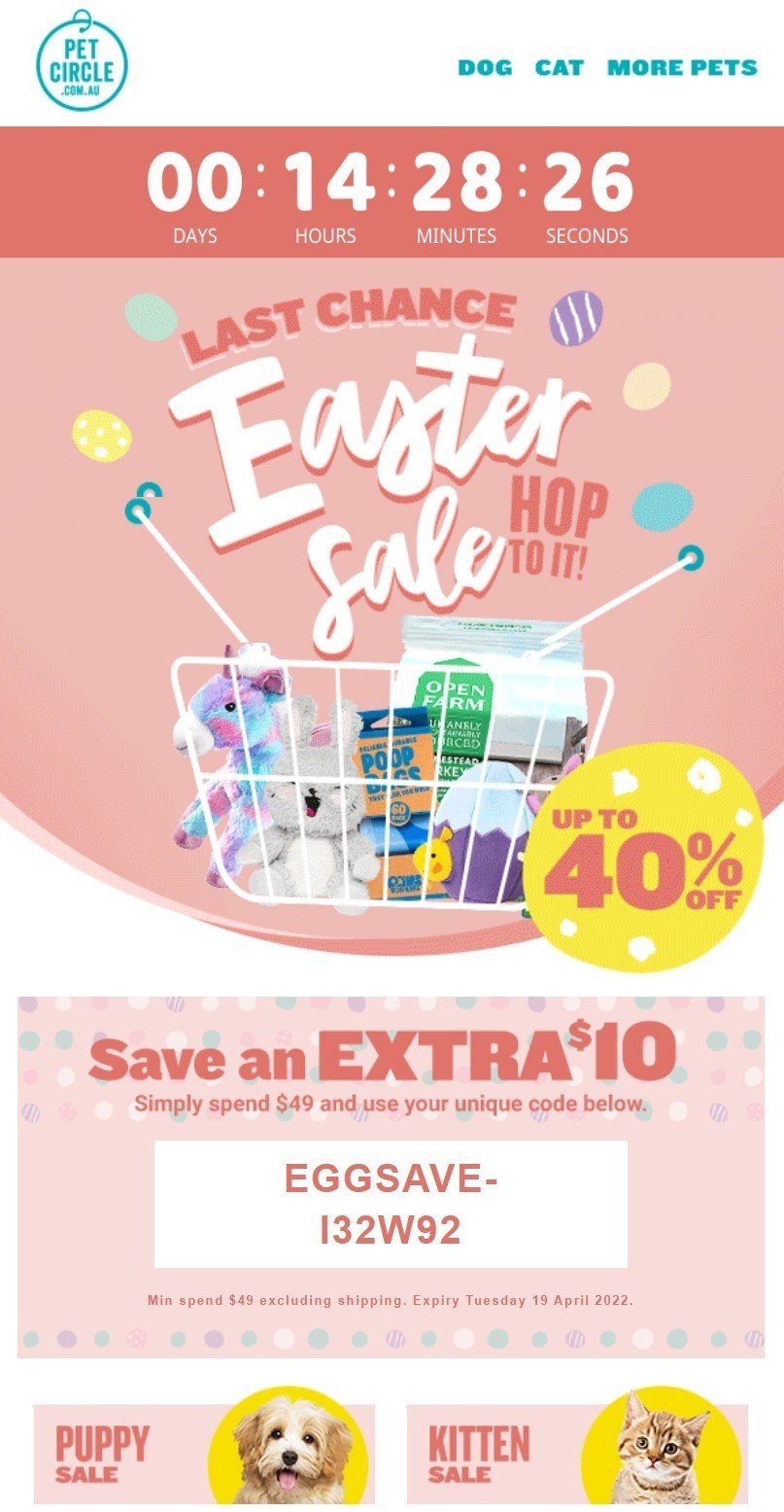 Easter email campaigns countdown timer