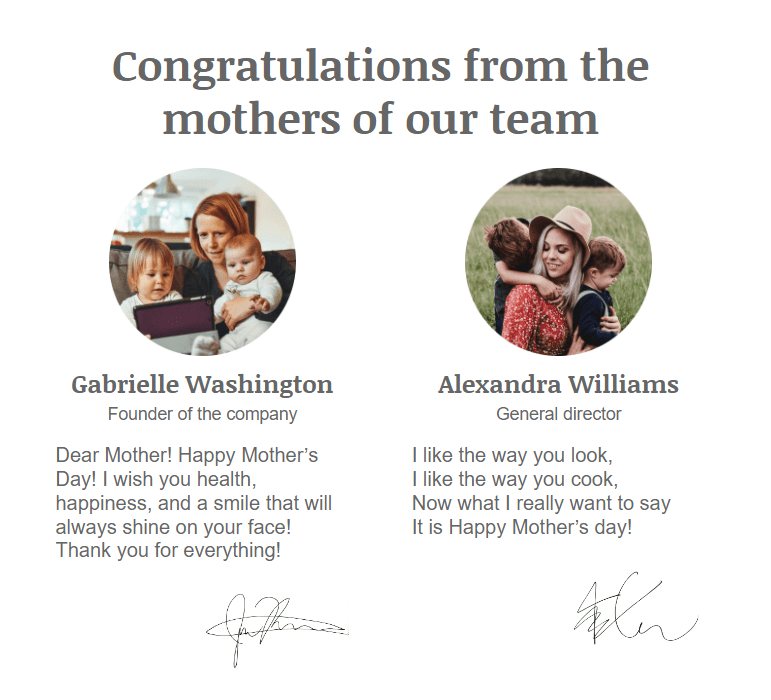 Elegant Email for Celebrating Mother's Day
