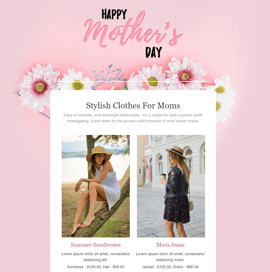 Email Campaign to Celebrate Mother's Day