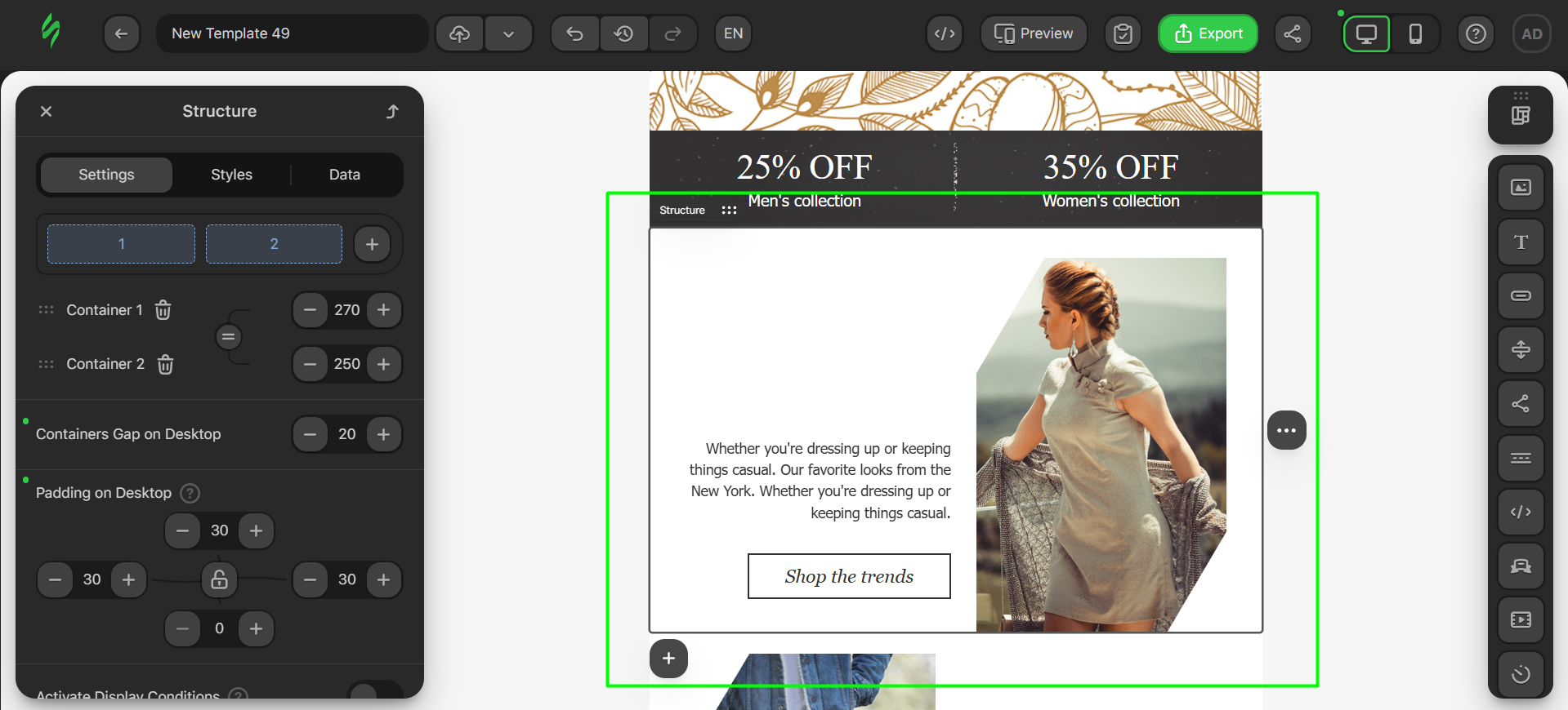 Email element for future module