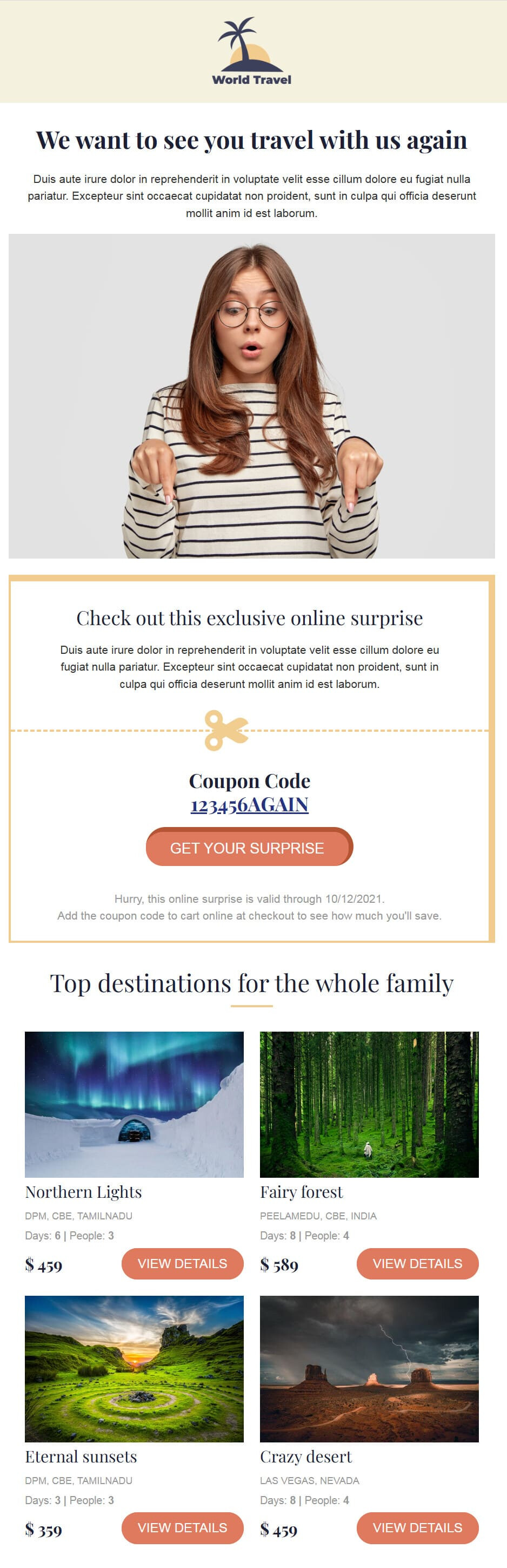 Email example to nurture customers