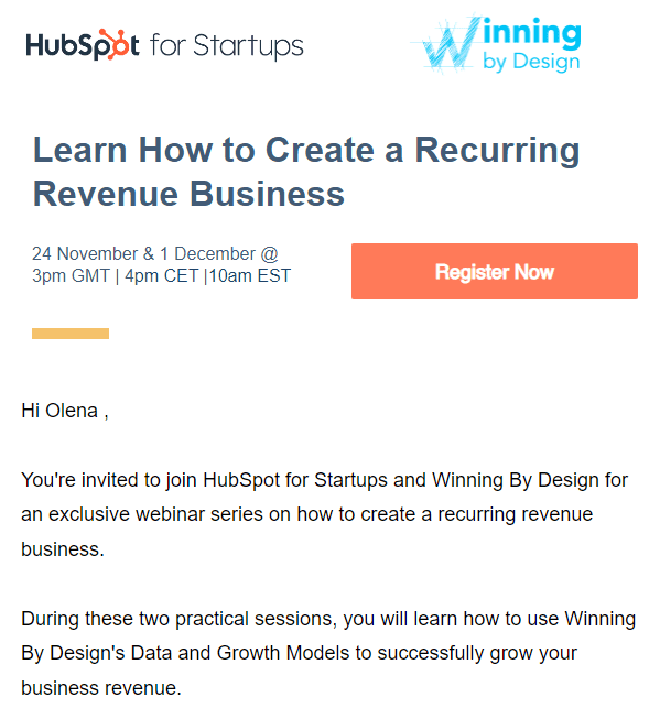 Email Marketing Webinar Invitation Email Example