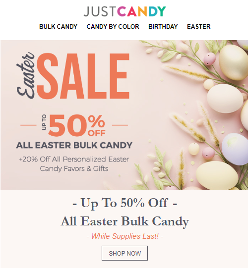 Email with Easter promotion