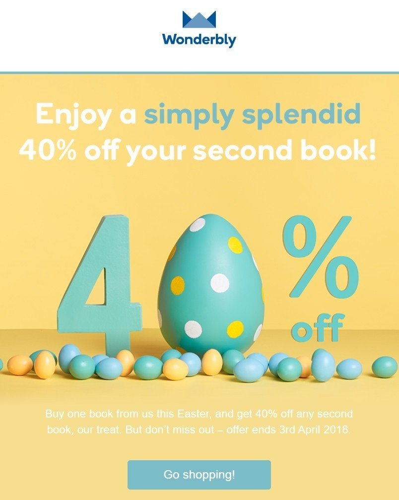 Email with easter promotion