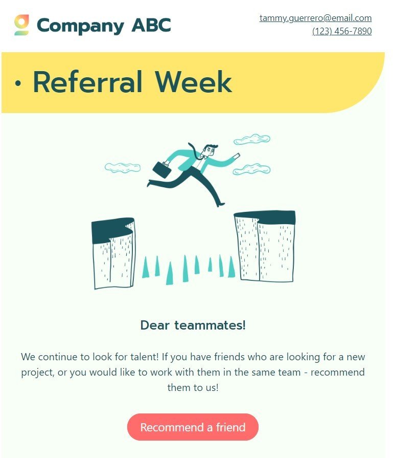 Employee referral program email