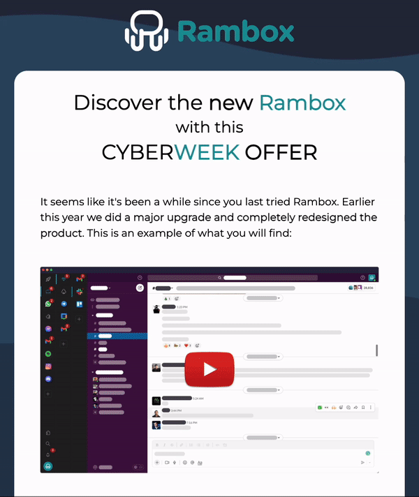 Example of email with video block