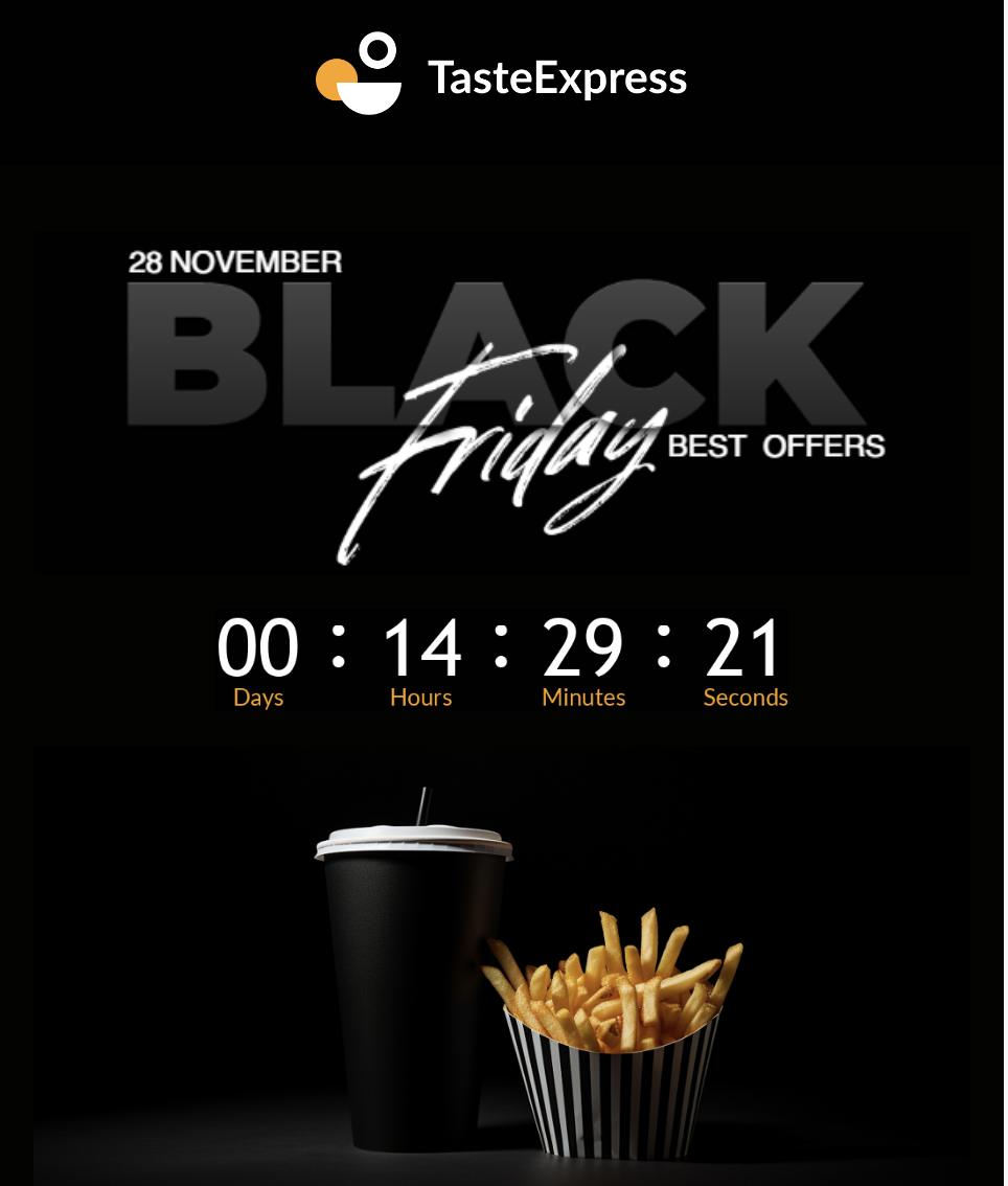 Example of countdown timer for email campaign