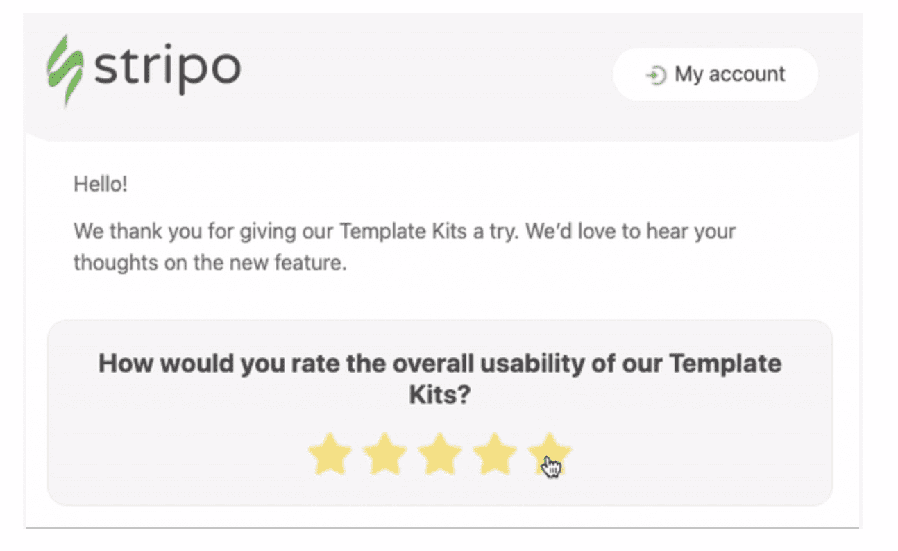 Example of email with rating