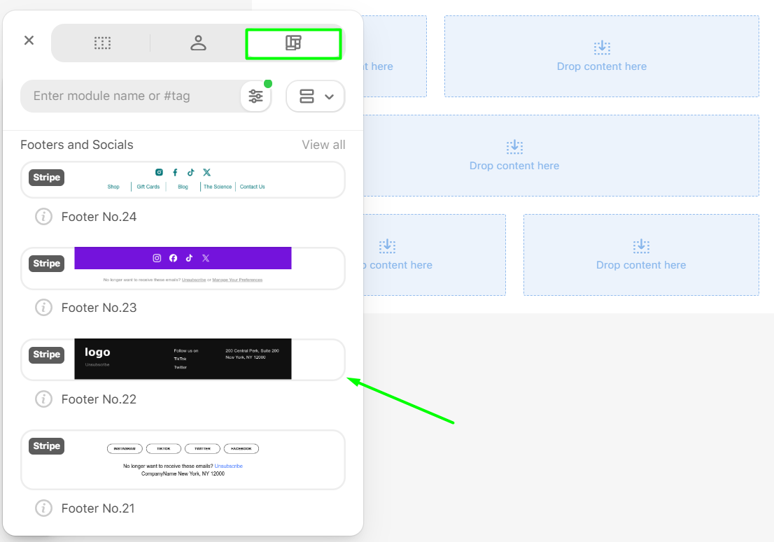 Examples of modules with contact information