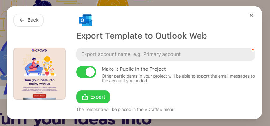 Export your Outlook newsletter template to Outlook Web