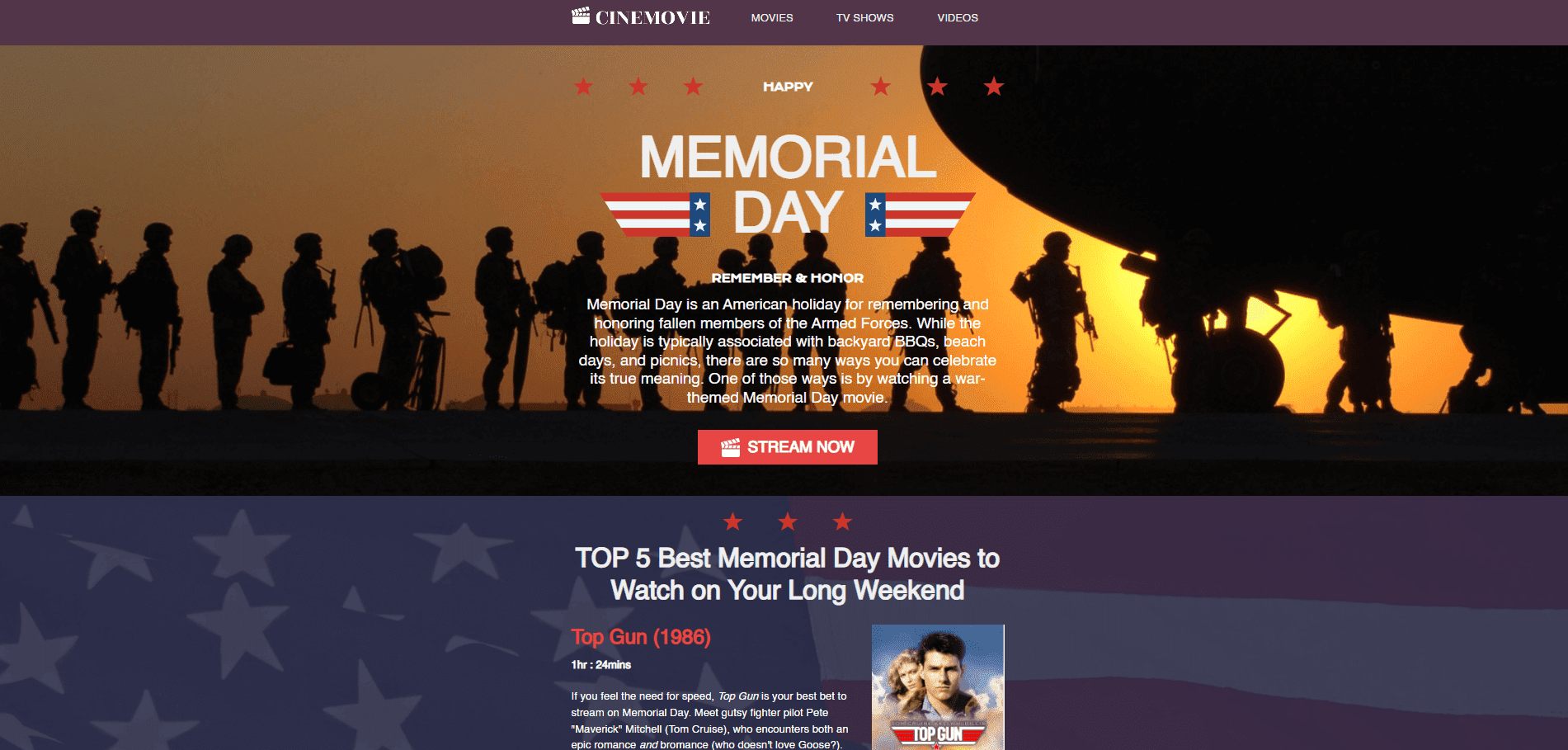 Eye-Catching Images in Memorial Day Emails