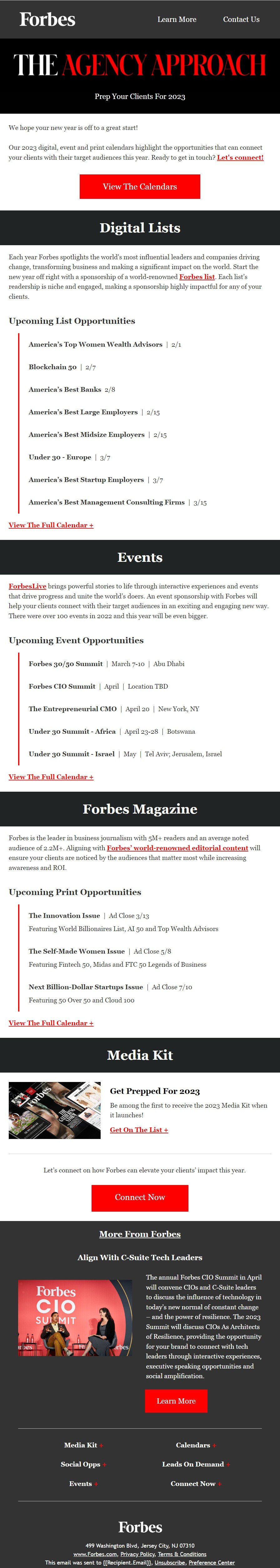 Example of Forbes promo email 