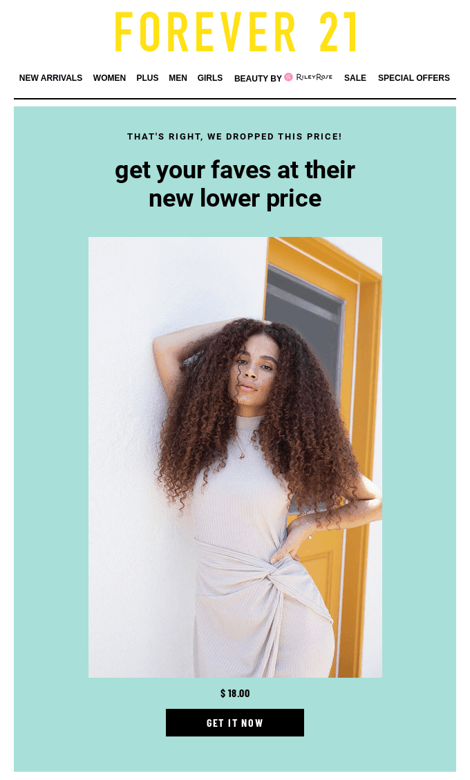 Forever21 Email Personalization Example