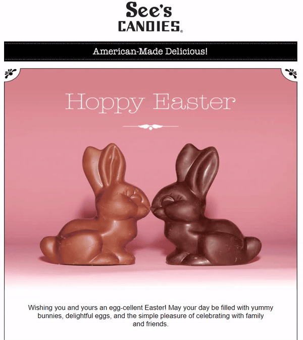GIF for email campaigns with chocolate bunnies