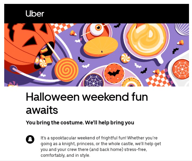 Halloween Email from Uber