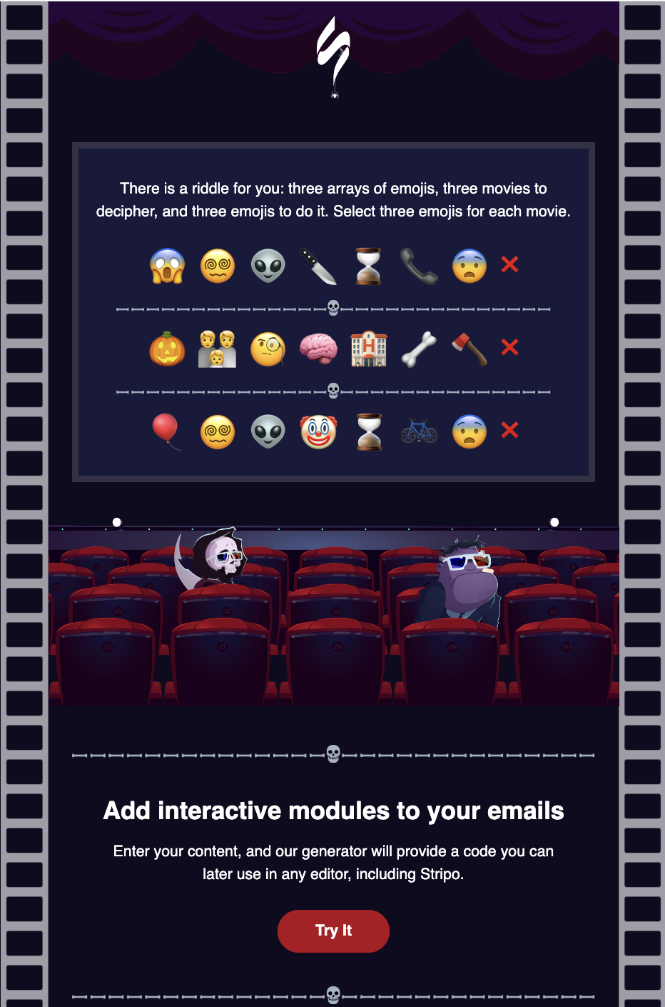 Halloween email with gamification