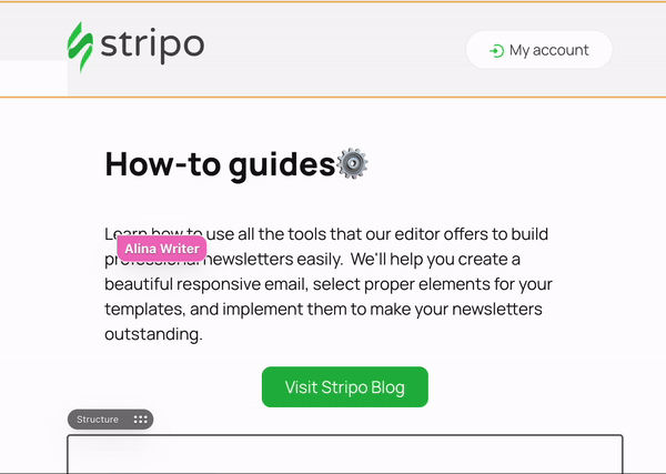 How to edit email in Stripo simultaneously