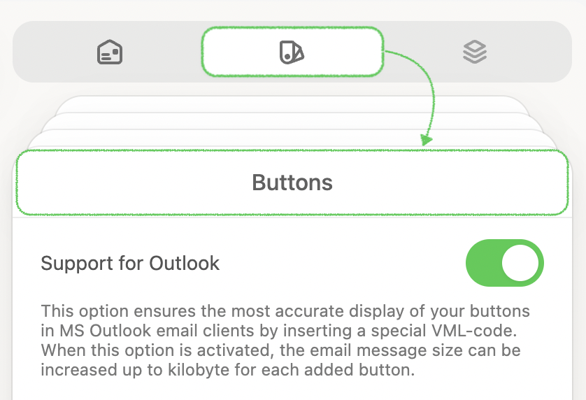 How to ensure the button’s design is supported for Outlook