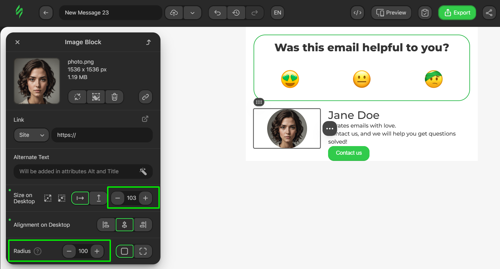 Image settings