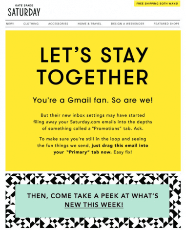 Re engagement Emails Kate Spade _ Stripo