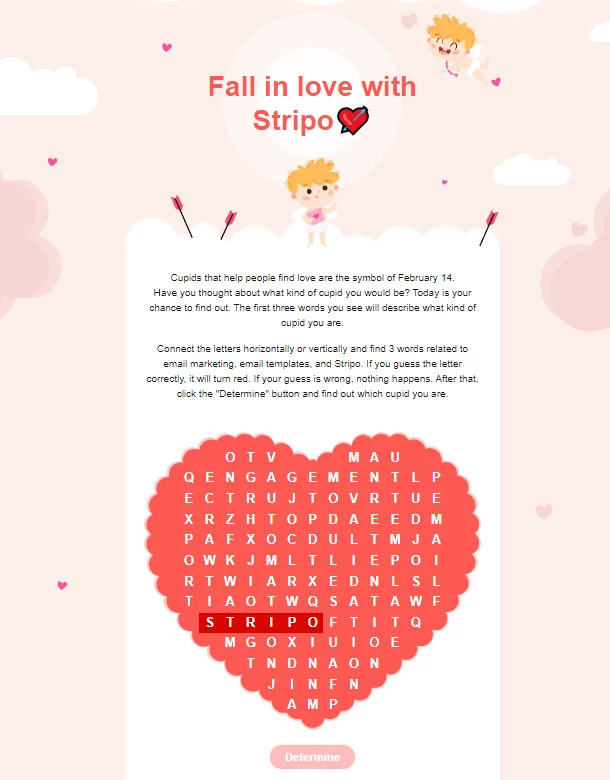 Interactive email game for Valentine’s Day