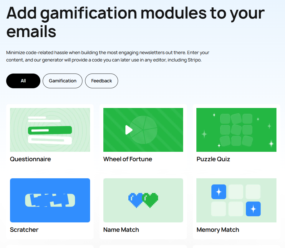 Interactive module generator by Stripo