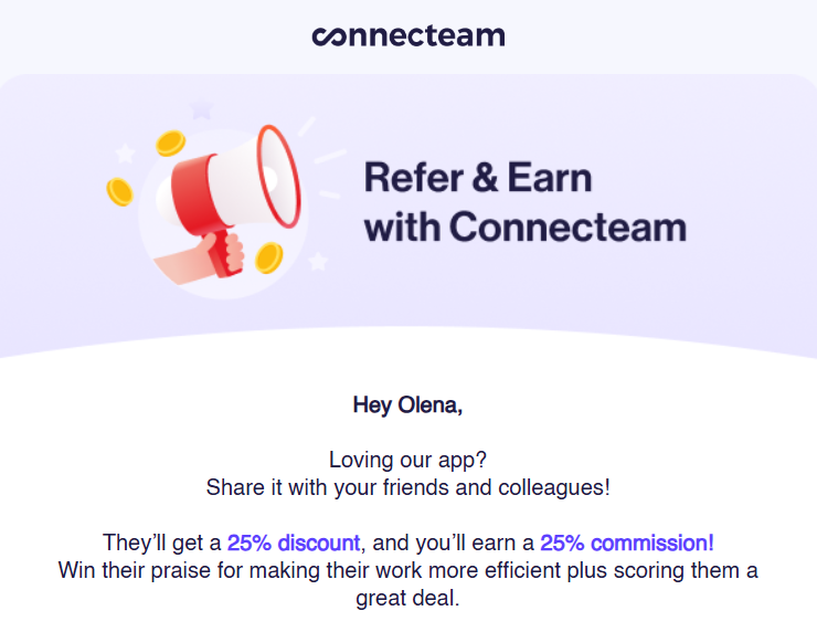 Invite customers to your referral program