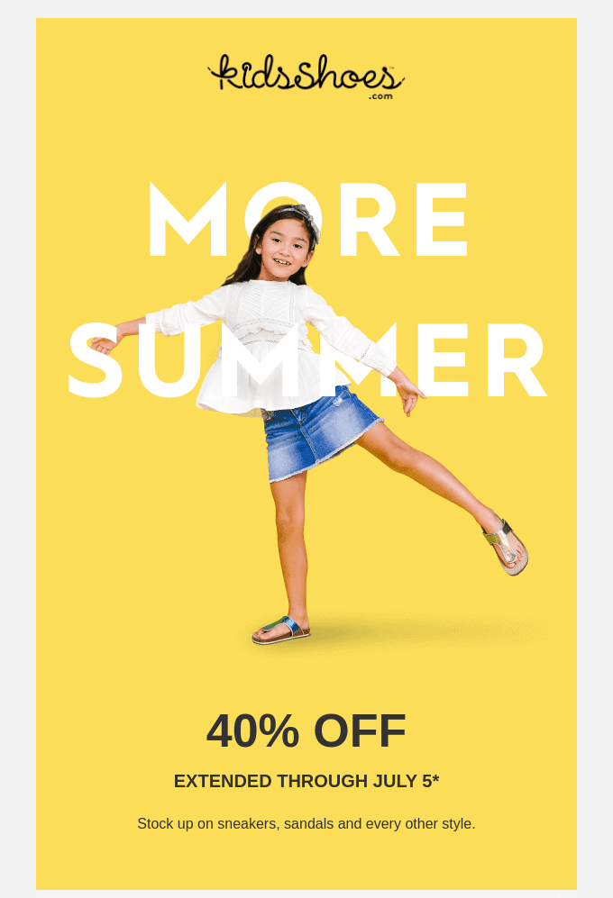 Example of a summer email announcing a limited edition