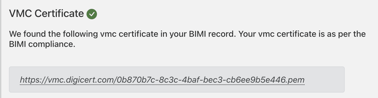 Link to VMC Certificate