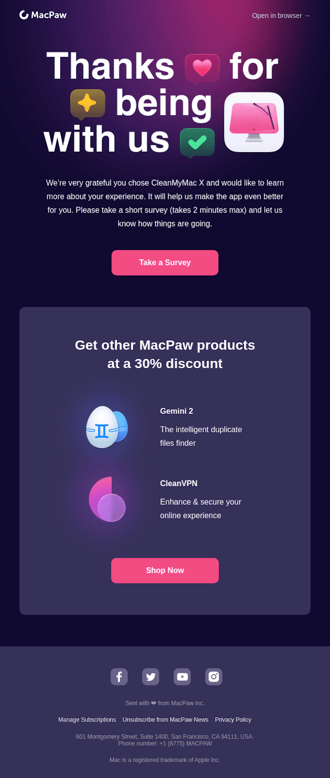 Пример письма для апсейла от MacPaw _ Используйте данные о клиентах