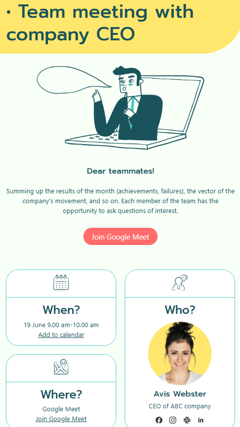 Meeting confirmation email template