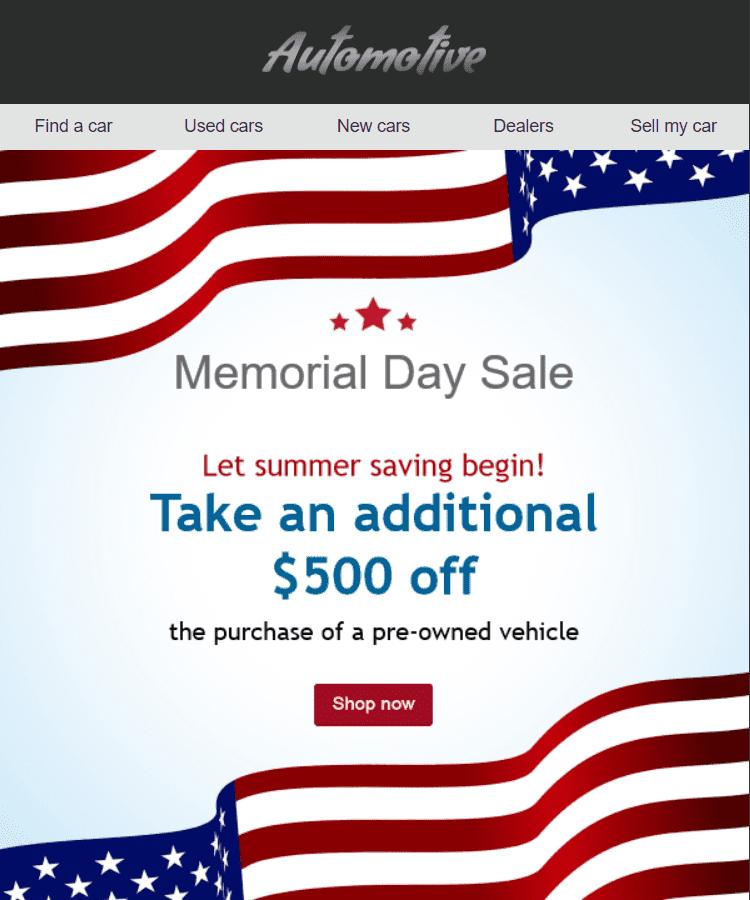 Memorial Day Email Banner for Your Inspiration