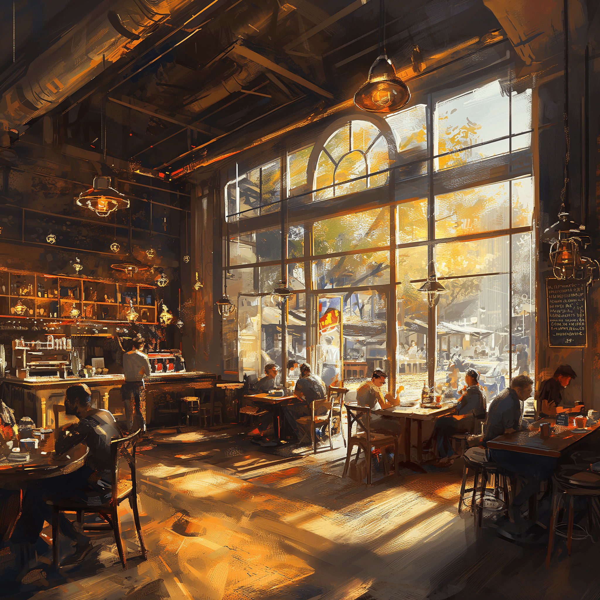 Midjourney example of coffee shop prompt