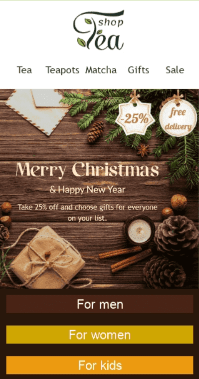 Mobile-Optimized Christmas Email Template