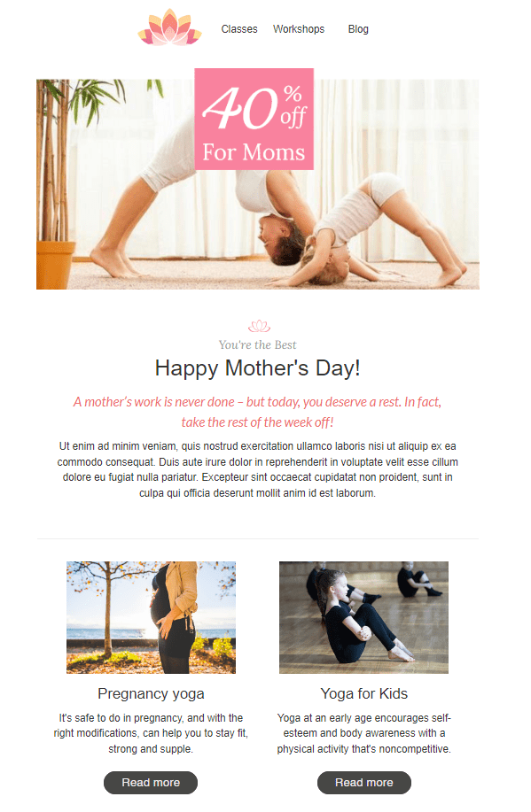 Mother's Day Email Campaign Example _ Shop Mother's Day Gifts